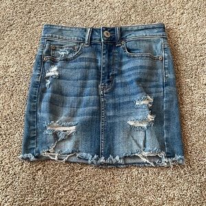 USED American Eagle Jean Skirt, Size 0 Regular Super Stretch